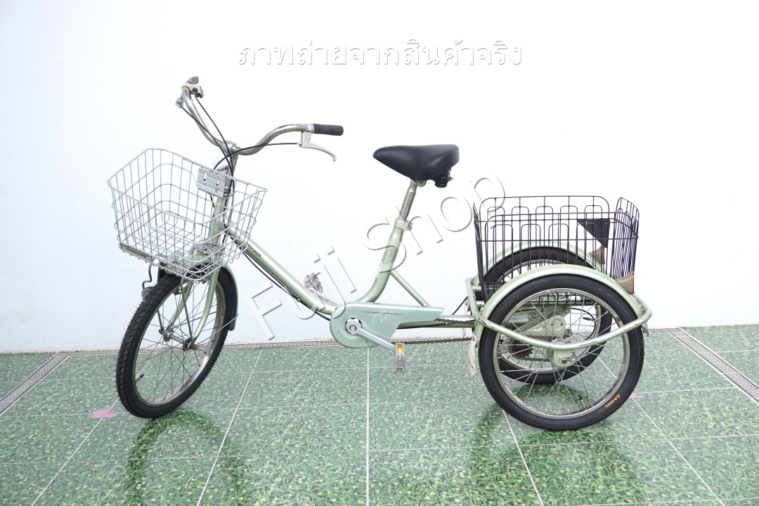จักรยานสามล้อญี่ปุ่น - ล้อ 20/18 นิ้ว - มีเกียร์ - Maruishi - สีเขียว [จักรยานมือสอง]