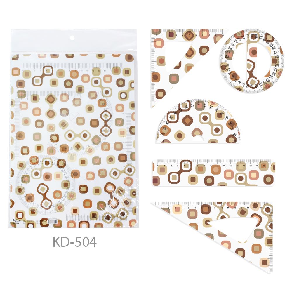 ไม้บรรทัด ชุดเรขาคณิต KD-504