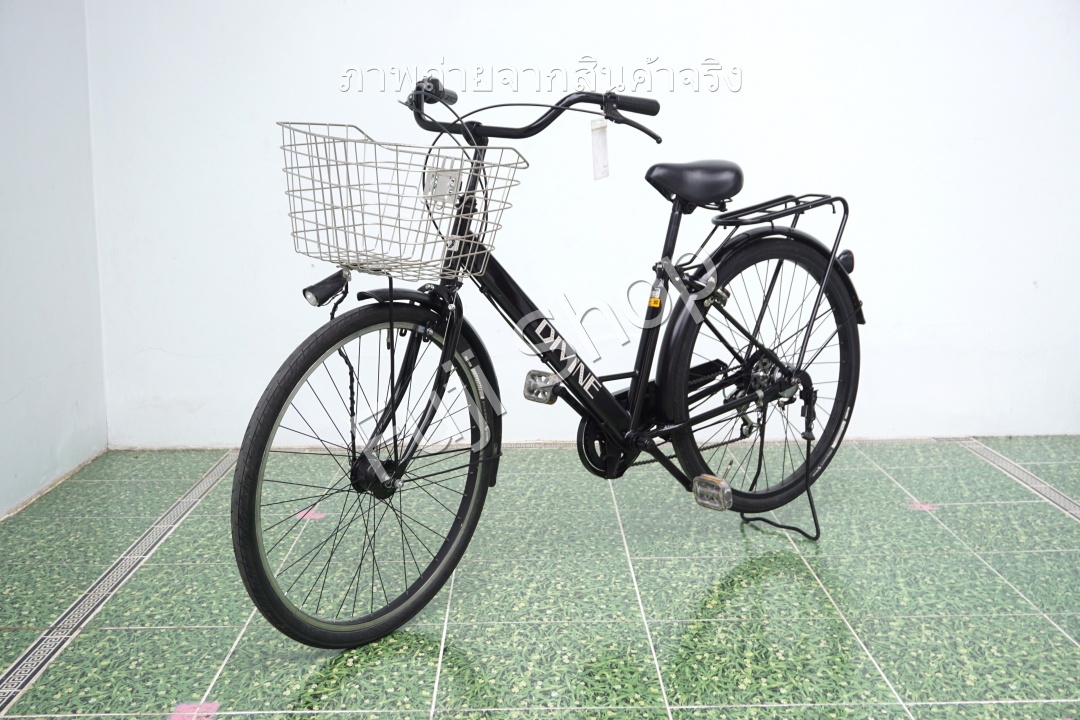จักรยานแม่บ้านล้อโต ญี่ปุ่น - ล้อ 27.5x1.95 - เกียร์ 6 สปีด - ไฟหน้าอัตโนมัติ - Divine - สีดำ [จักรยานมือสอง]