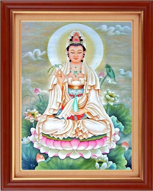 tep-1051 *สินค้าหมด* ชุดปักครอสติช ลายพระโพธิสัตว์กวนอิม (ปักเต็มผืนผ้า ไม่มีเดินเส้น ปักครั้งละ 3 เส้นเล็ก) ขนาด 72*93 ซม.ผ้าครอสติช 11CTพิมพ์ลายปักเต็มลายผ้า+ไหมคอตตอน 60 สี+ผังลาย+เข็ม