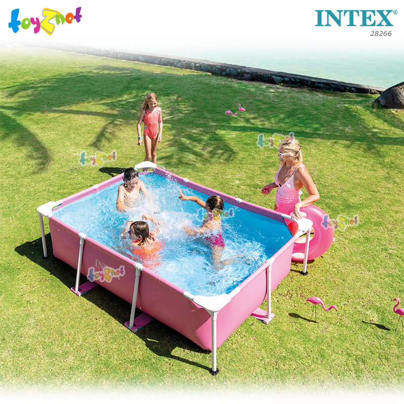 Intex Rectangular Frame Pool Pink 2.2x1.5x0.6 m No.28266