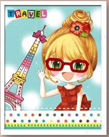 girl-2014 *พร้อมส่ง* ชุดภาพติดคริสตัลกลม ลายสาวน้อยเที่ยวฝรั่งเศส (งานติดเต็มภาพ) ขนาด 30*38 ซม. คริสตัลกลม 30 สี อุปกรณ์ครบชุด