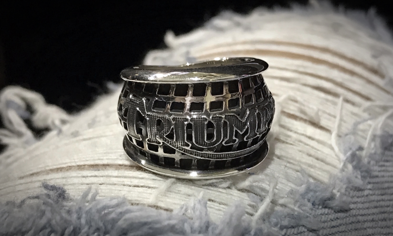 แหวนเงินแท้ ไบค์เกอร์ Sterling Silver 925 NSRG1704
