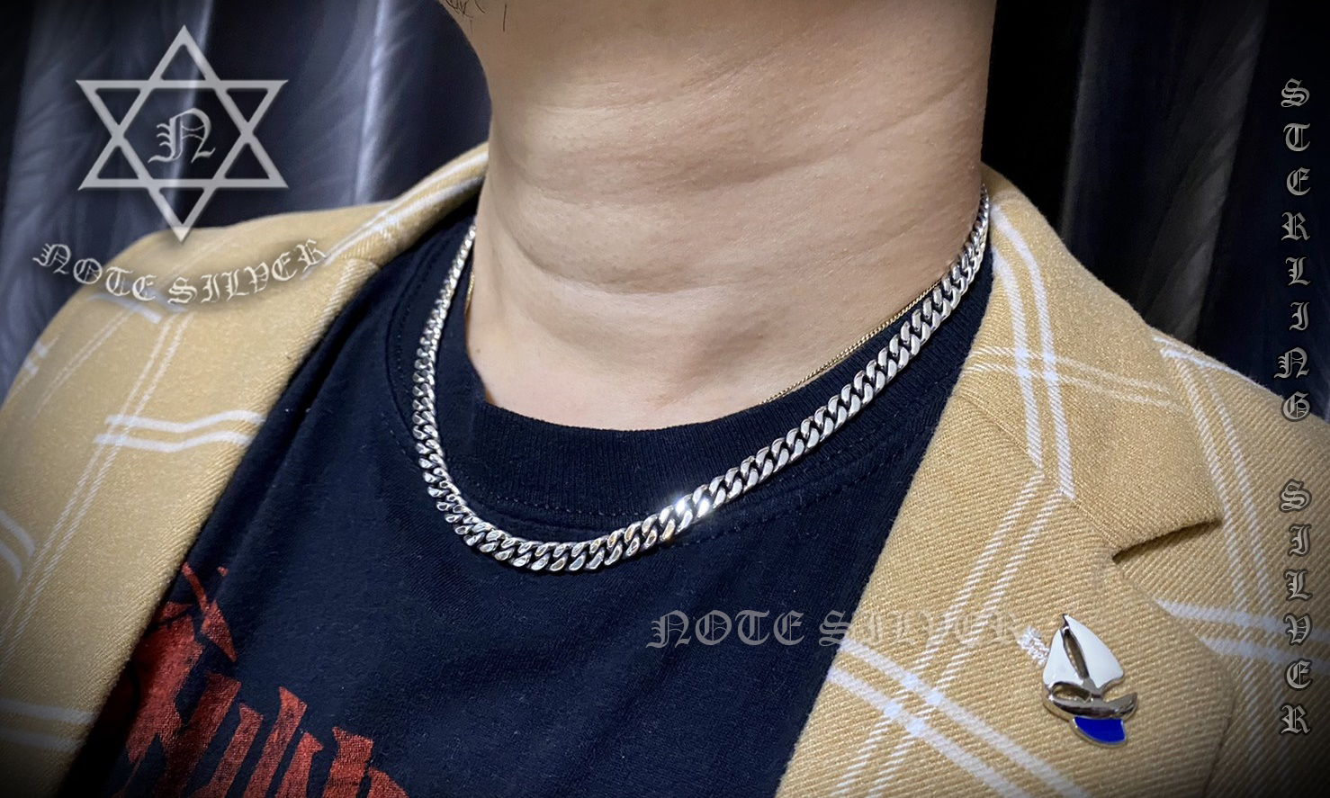 สร้อยคอเงินแท้ลายเลส 6 MM ความยาว 20" Sterling Silver 925 NSNL2834