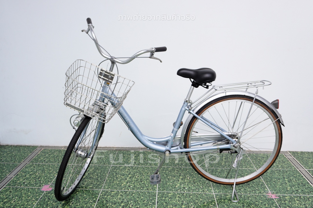 จักรยานแม่บ้านญี่ปุ่น - ล้อ 26 นิ้ว - ไม่มีเกียร์ - อลูมิเนียม - ไฟหน้าอัตโนมัติ - สีฟ้า [จักรยานมือสอง]