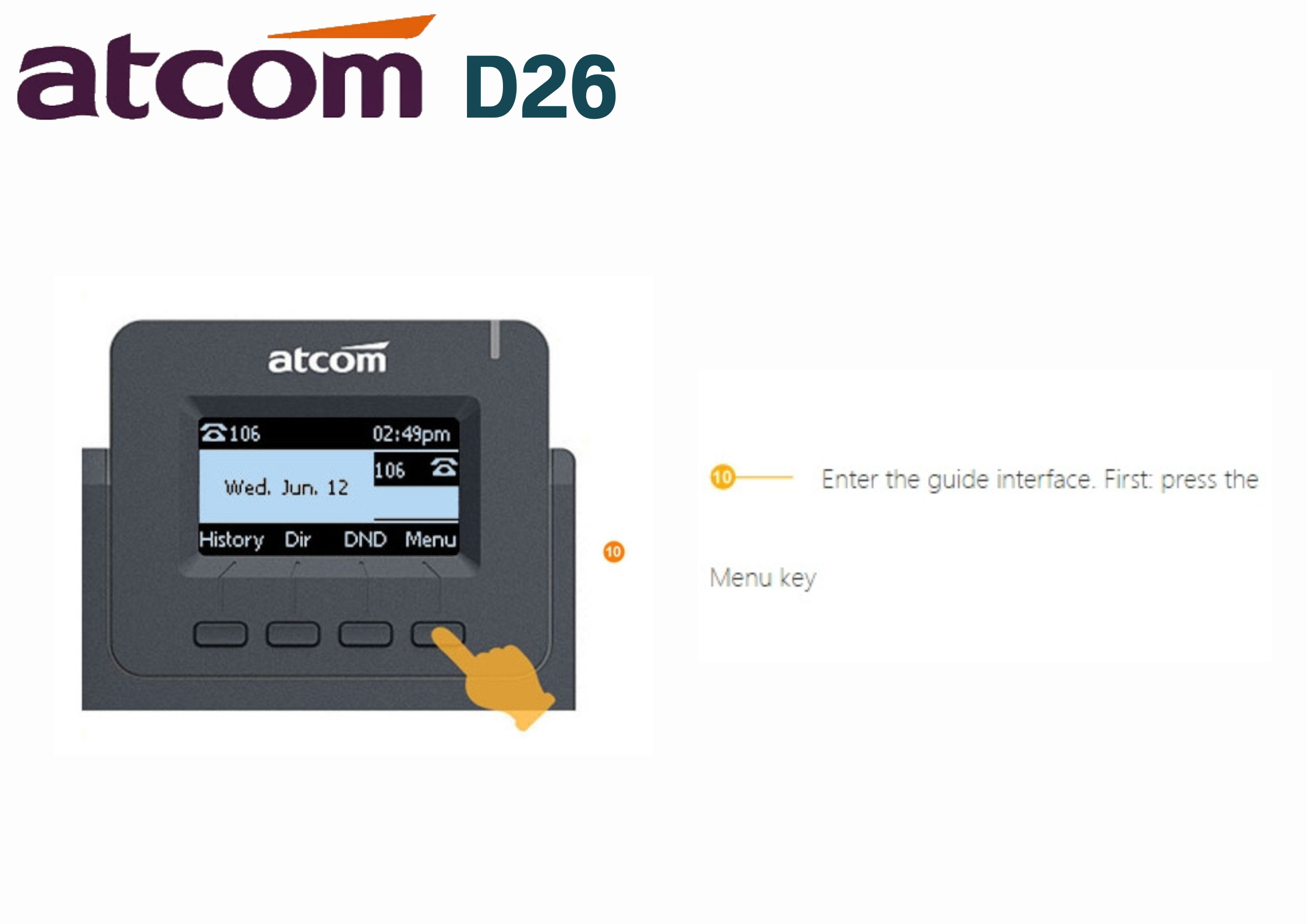 ATCOM โทรศัพท์ IP รุ่น D26, 6 SIP Accounts