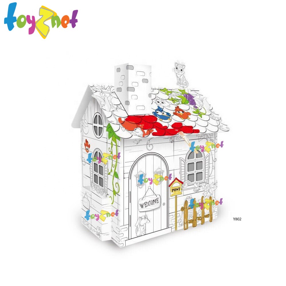 Toyznet ส่งฟรี บ้านกระท่อมน้อย กระดาษแข็ง ระบายสี รุ่น Y802