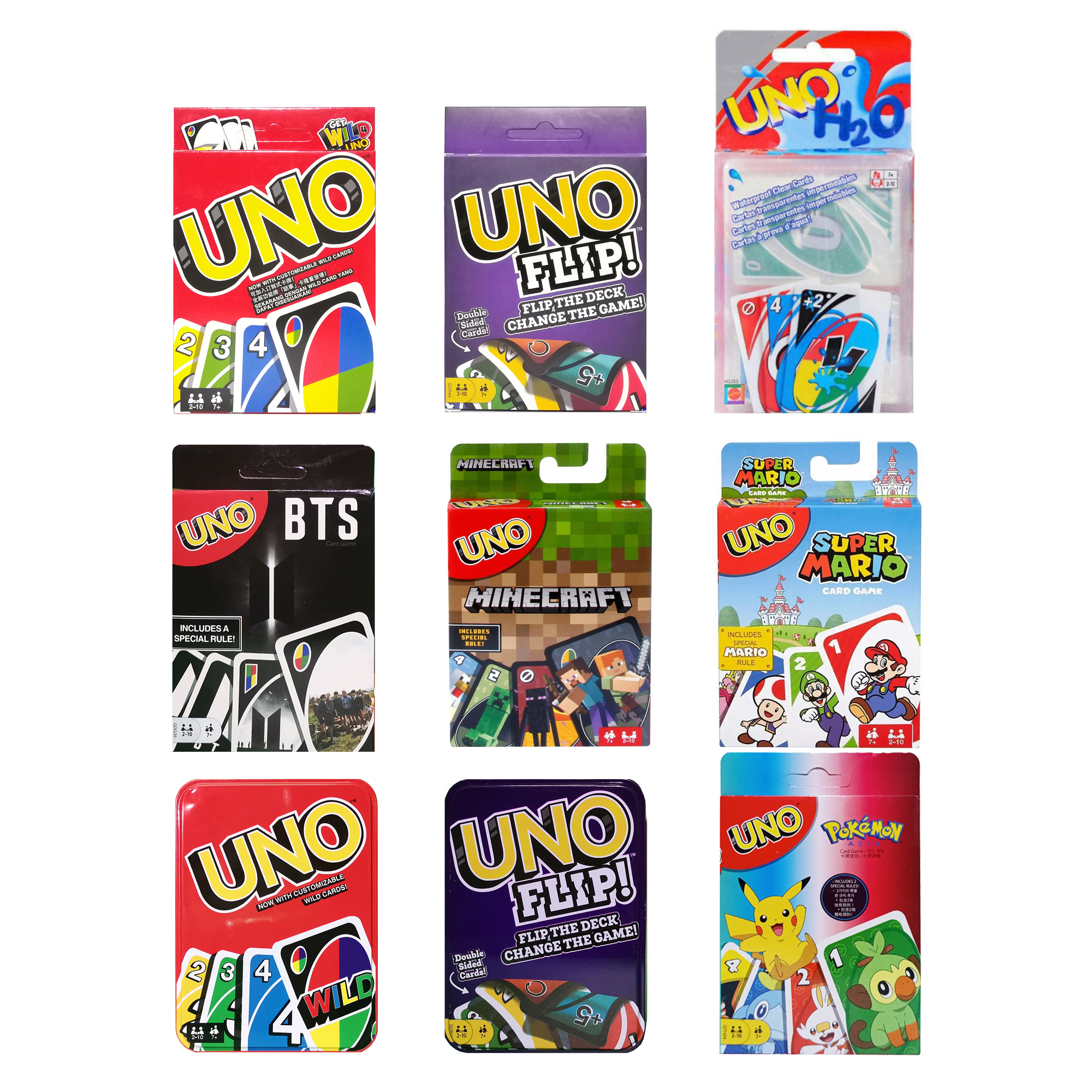 Game Card UNO Set Original Box Variant เกมไพ่อูโน่คลาสสิก การ์ดเกมไพ่ตัวเลขและสี