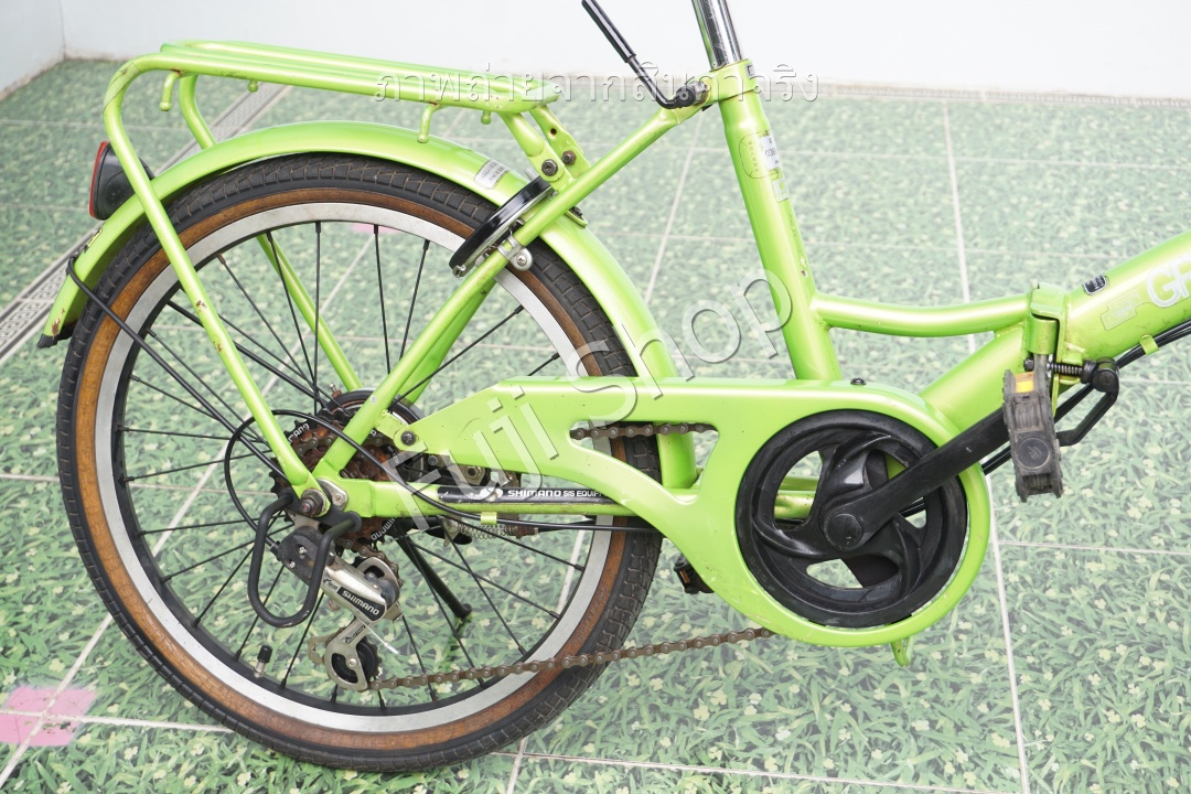 จักรยานพับได้ญี่ปุ่น - ล้อ 20 นิ้ว - มีเกียร์ - Grand Garden - สีเขียว [จักรยานมือสอง]