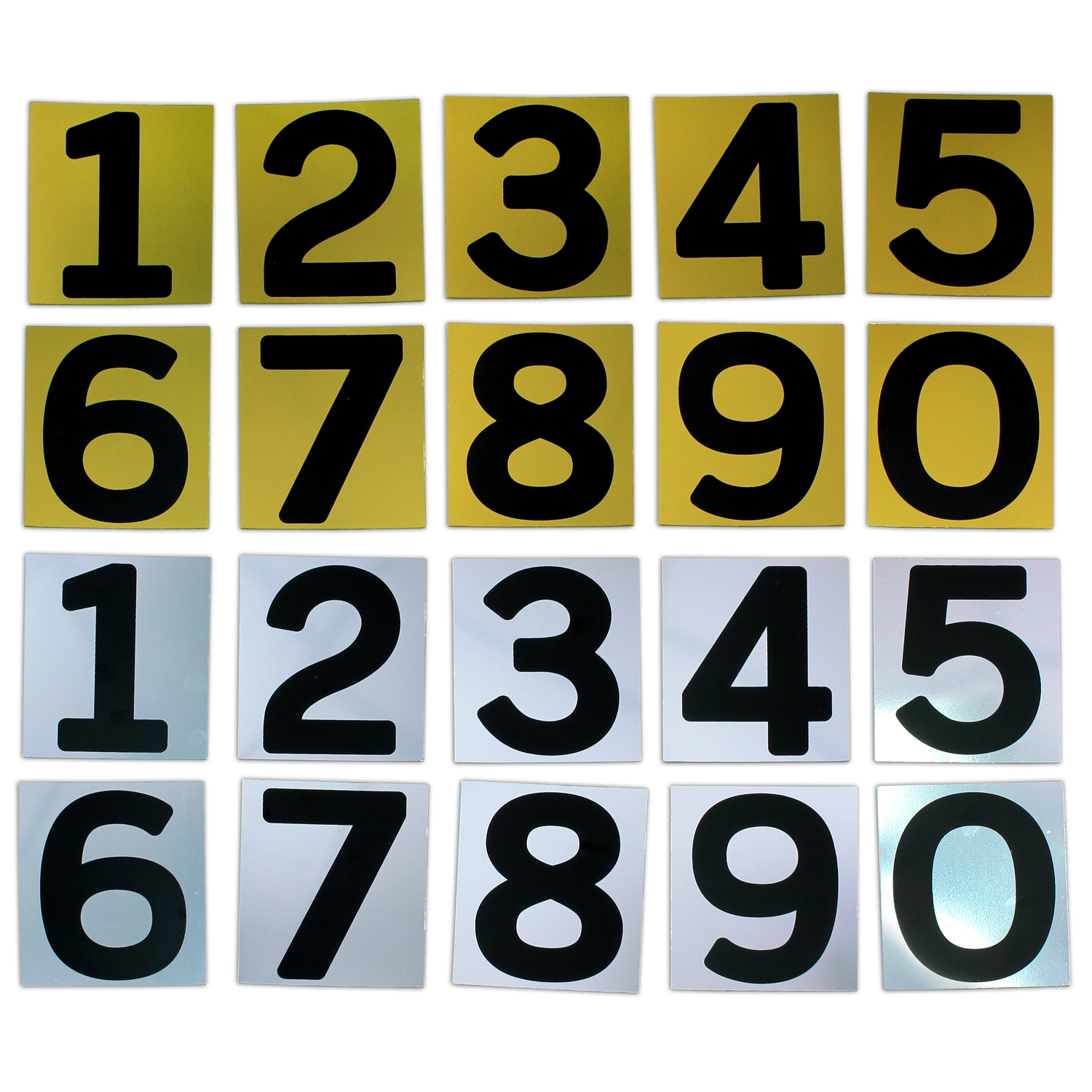 8.1 cm. Black Numbered Signs 0-9 with Adhesive Tape