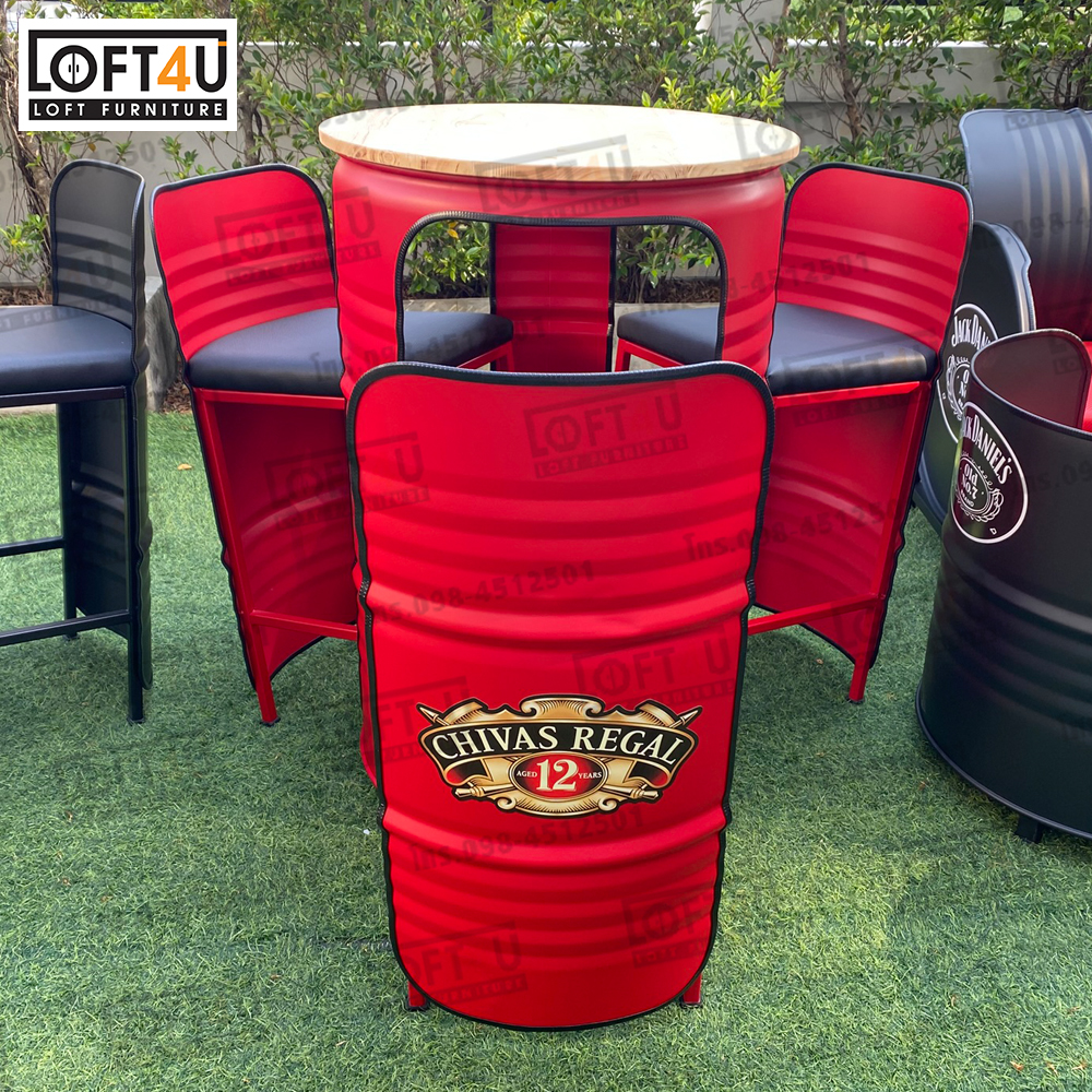 โต๊ะบาร์ คาเฟ่ : Bar table set : 3 seats