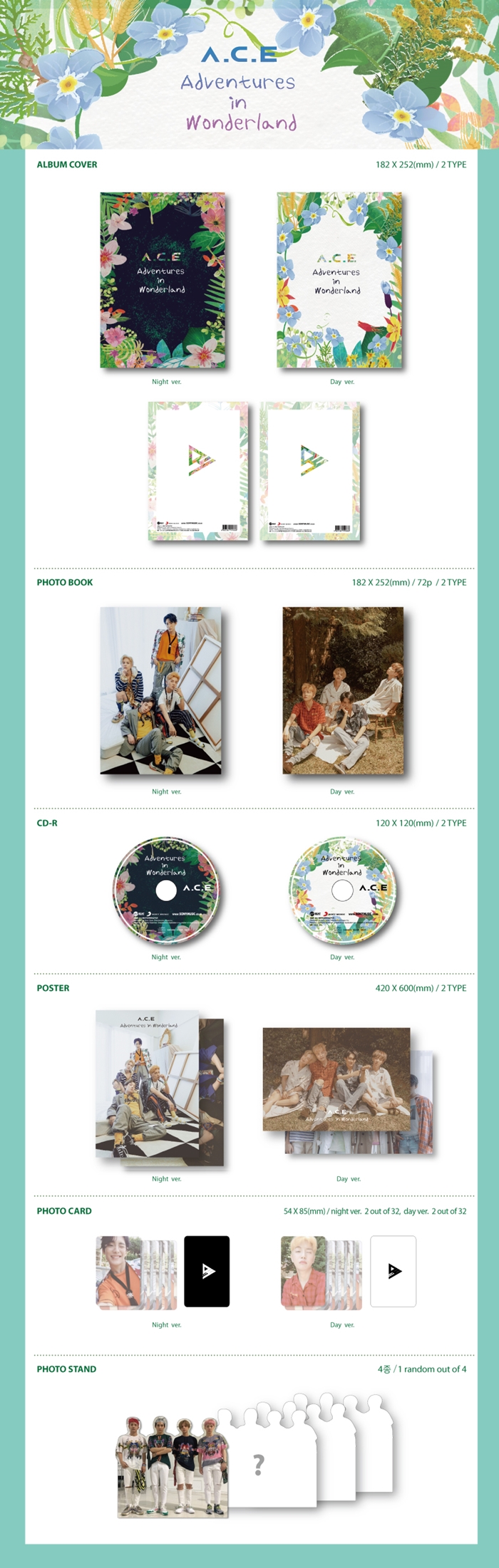 [PRE-ORDER] A.C.E - Repackage Album "A.C.E ADVENTURES IN WONDERLAND" (Night Ver.)