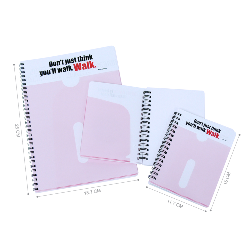 Spiral Notebooks with PP Covers Cute Words Pattern