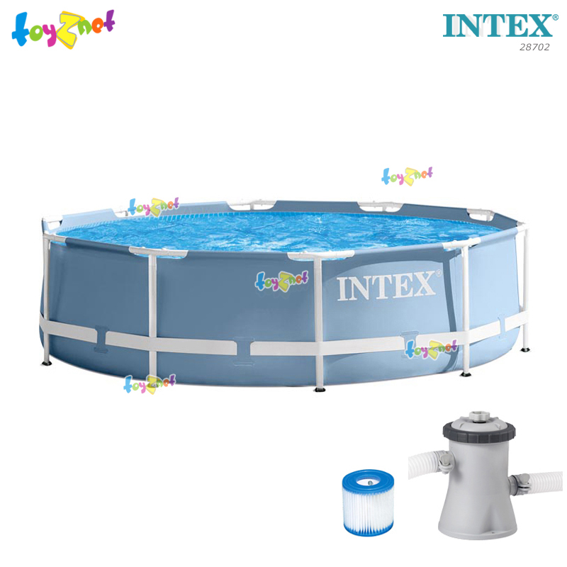 Intex Prism Frame Pool 10ft (3.05x76 cm.) w/Cartridge Filter Pump no.28702