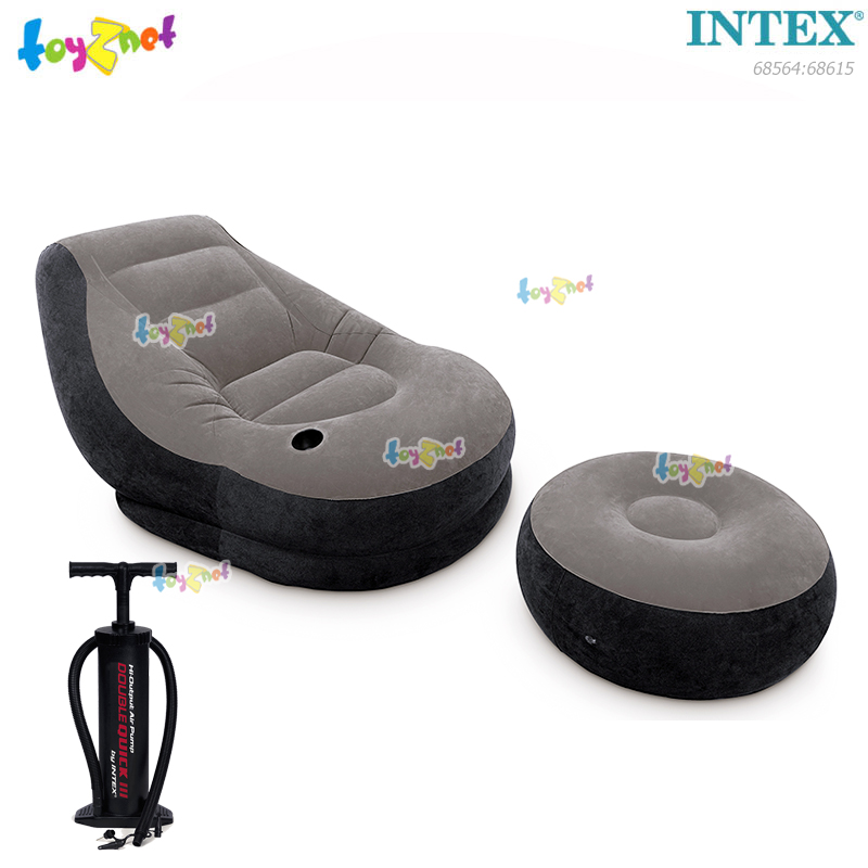 Intex Ultra Lounge Grey No.68564 + Double Quick III Hand Pump