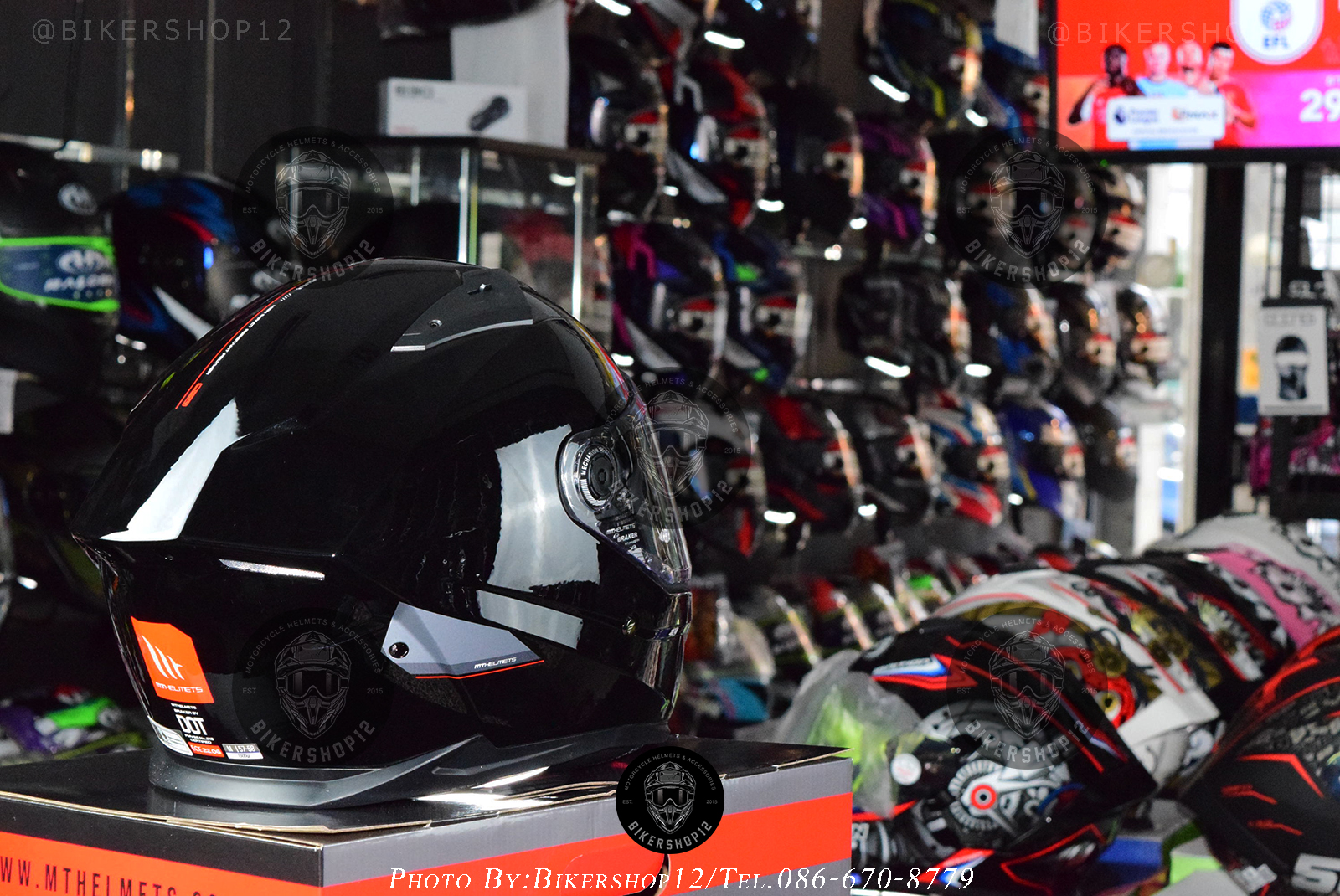 หมวกกันน็อคMT Braker SV สีดำเงา