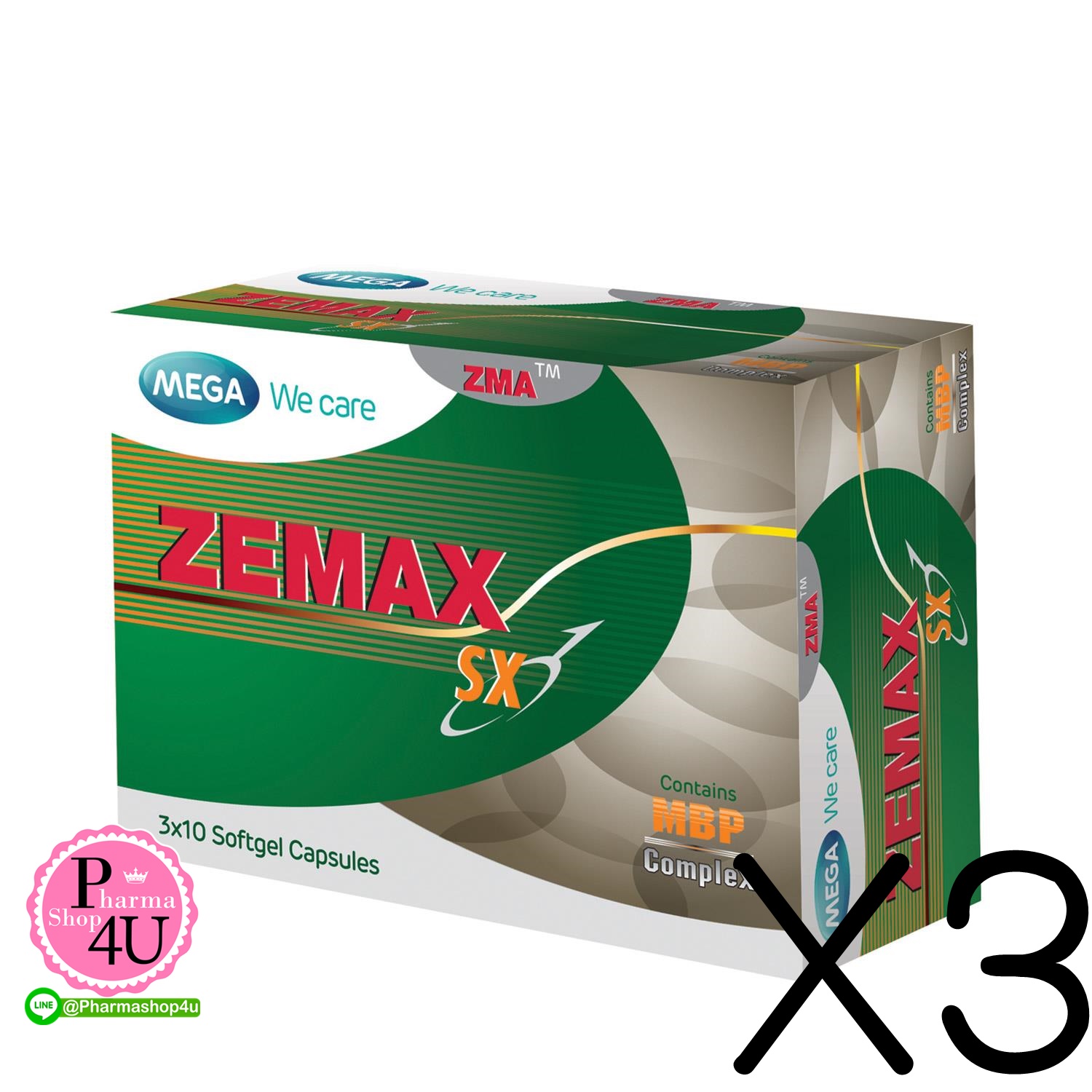 (ซื้อ3 ราคาพิเศษ) Mega We Care Zemax SX 30เม็ด สูตรเฉพาะเพื่อความเป็นชาย สร้างกล้ามเนื้อให้ฟิตเฟิร์ม สดชื่นกระปรี่กระเปร่าขึ้น