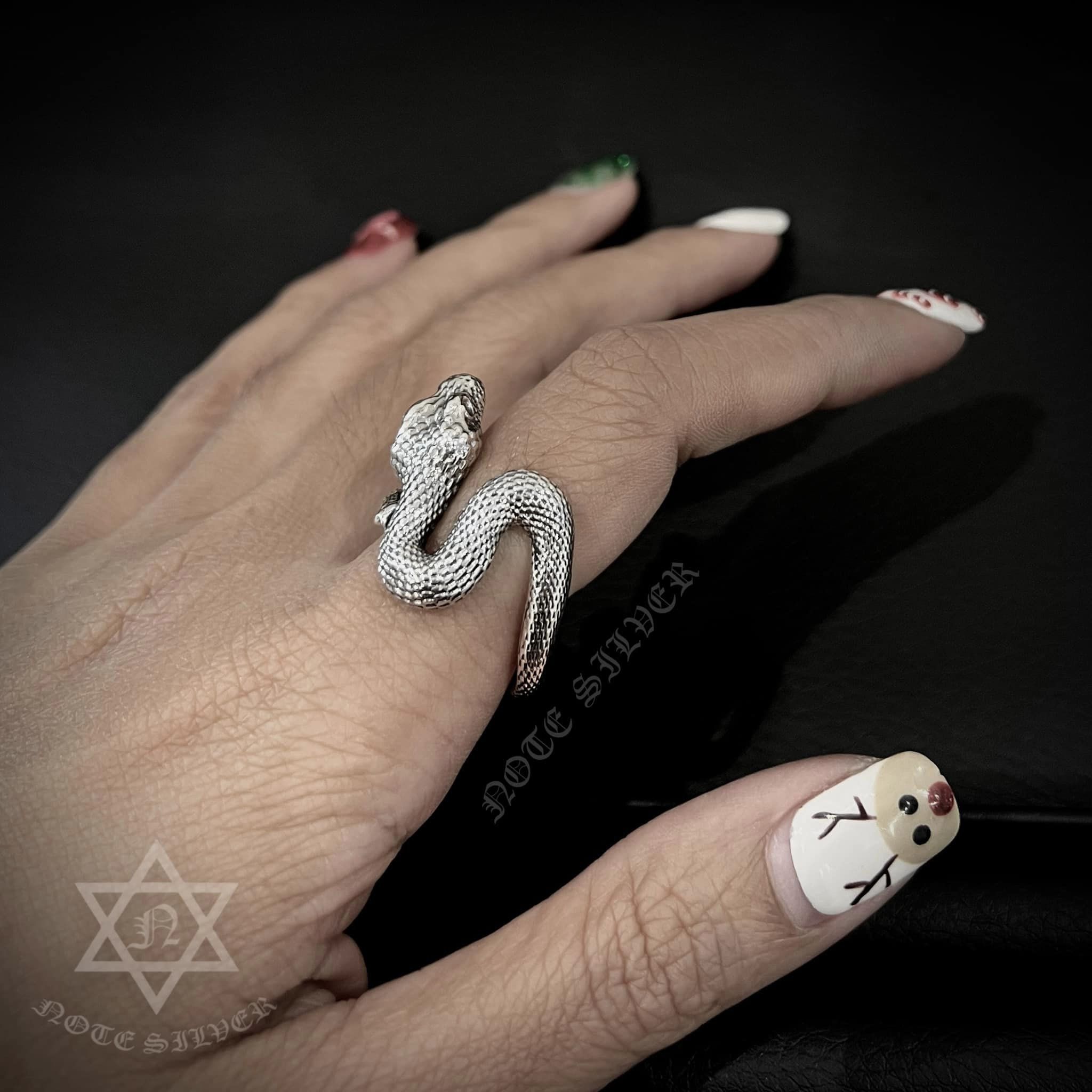 แหวนเงินแท้ งู Sterling Silver 925 NSRG3270