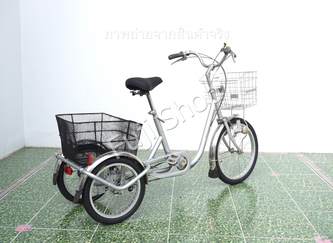 จักรยานสามล้อญี่ปุ่น - ล้อ 20/16 นิ้ว - มีเกียร์ - Natural Flow - สีเงิน [จักรยานมือสอง]