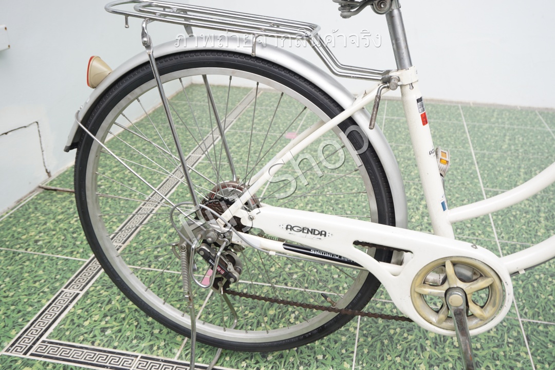 จักรยานแม่บ้านญี่ปุ่น - ล้อ 26 นิ้ว - เกียร์ 6 สปีด - สีขาว [จักรยานมือสอง]