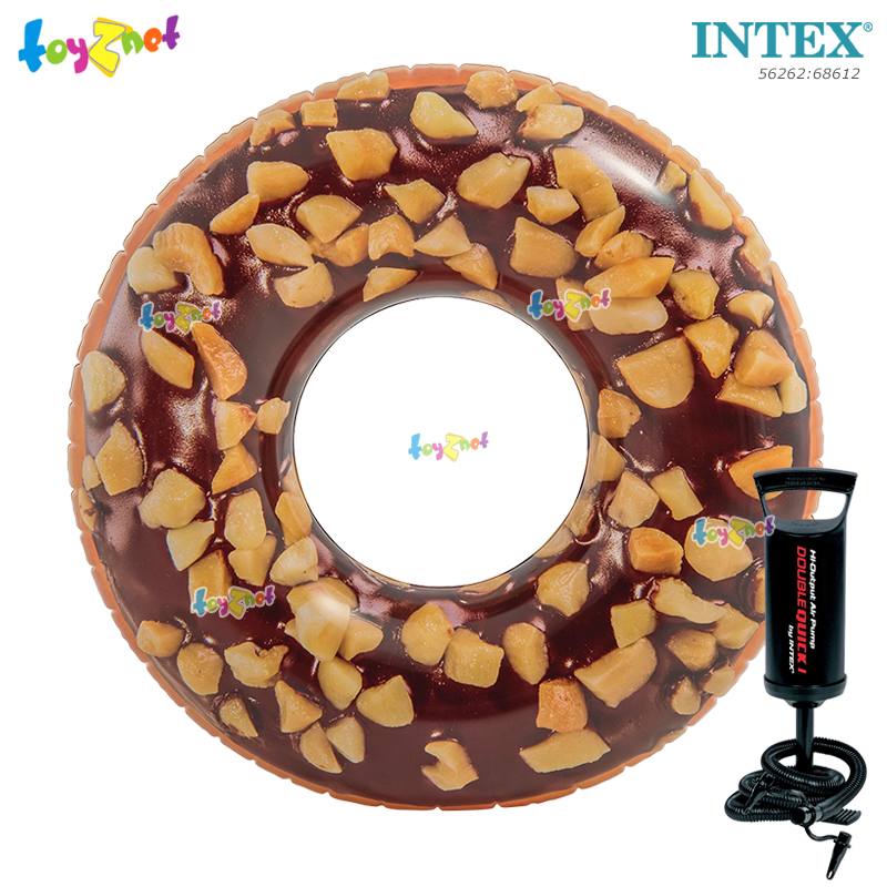 Intex Nutty Chocolate Donut Tube 1.14m no.56262 + DQI Air Pump