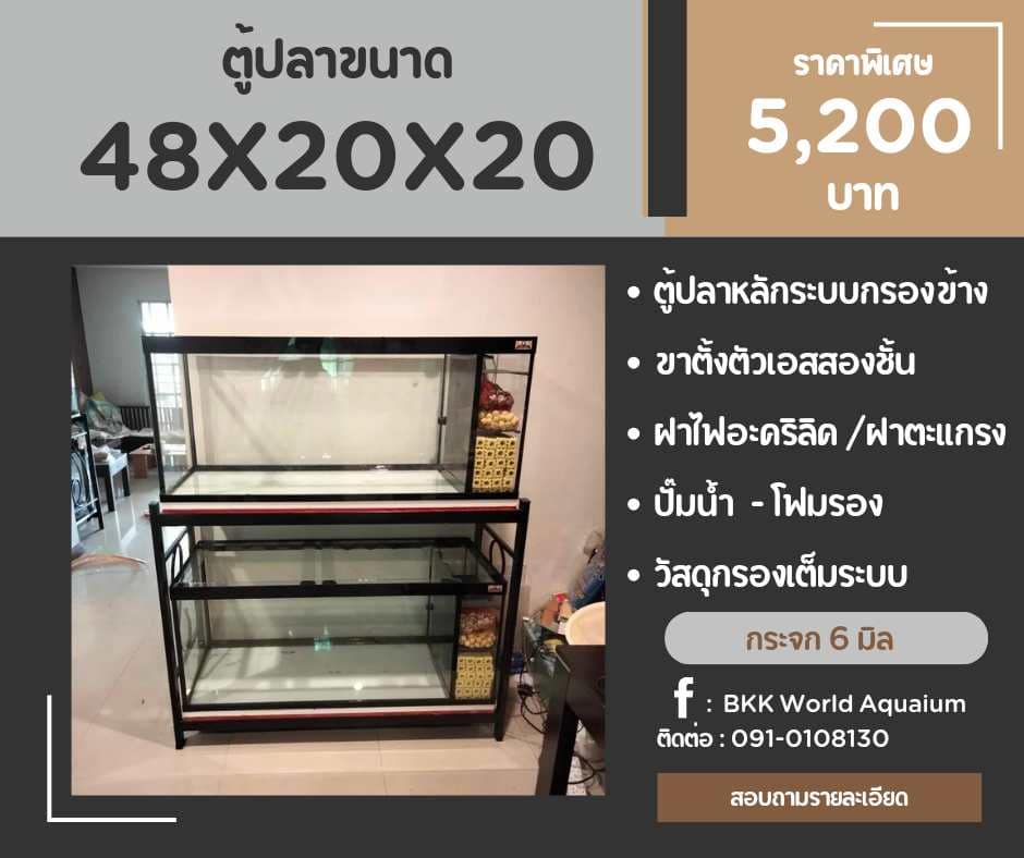 TP Service บริการรับติดตั้งตู้ปลา รับทำบ่ปลาคราฟ ตู้ปลาขนาด 40x20x20