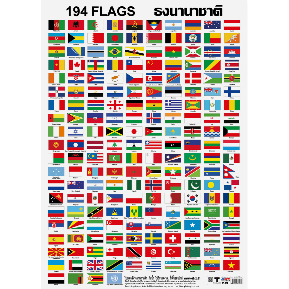 194 World Flags Educational Posters No.513
