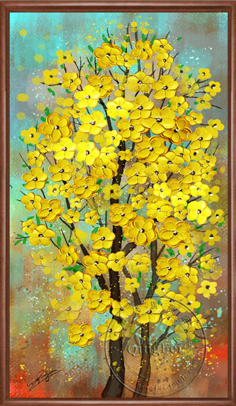 tree-1067 *สินค้าหมด* ชุดปักครอสติช ลายลีลาวดีสีทอง (งานปักเต็มลาย ไม่มีเดินเส้น) ขนาด 50*90 ซม.ผ้าครอสติช 11CTพิมพ์ลายปักบนผ้า ไหมคอตตอน 27 สี ผังลาย เข็ม