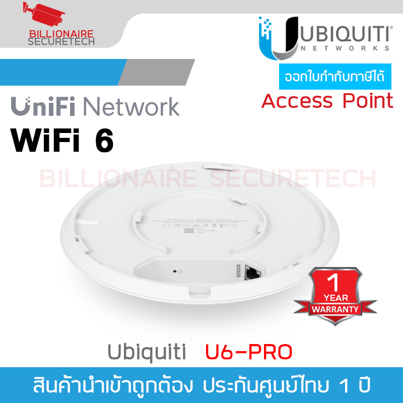UBIQUITI U6-PRO Access Point UniFi WiFI 6 (AX) 5.3Gbps , 1 Port Lan Gigabit , MINO 4x4 Dual Band BY BILLIONAIRE SECURETECH U6-PRO