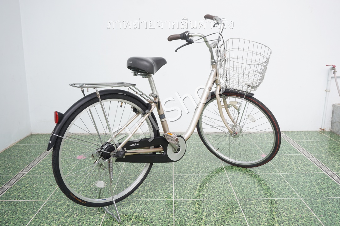 จักรยานแม่บ้านญี่ปุ่น - ล้อ 26 นิ้ว - เกียร์ดุม 3 สปีด - อลูมิเนียม - ไฟหน้าอัตโนมัติ - สีทอง [จักรยานมือสอง]