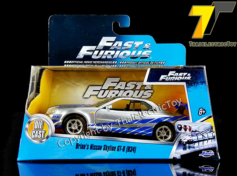 โมเดลรถ Nissan Skyline GT-R (R34) ของไบรอัน โอคอนเนอร์ ขนาด 1:32