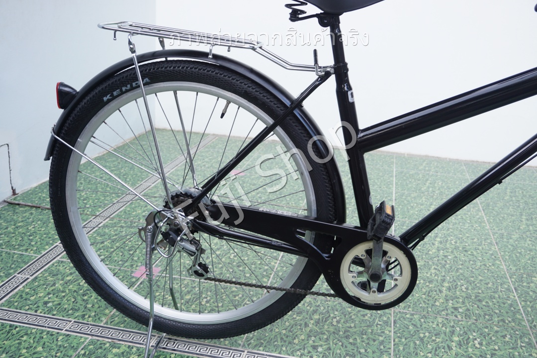 จักรยานแม่บ้านล้อโต ญี่ปุ่น - ล้อ 29x2.1 - เกียร์ 6 สปีด - ไฟหน้าอัตโนมัติ - Gakuchari - สีดำ [จักรยานมือสอง]