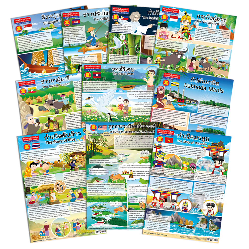 Thai-English Folktales from ASEAN Countries Educational Posters