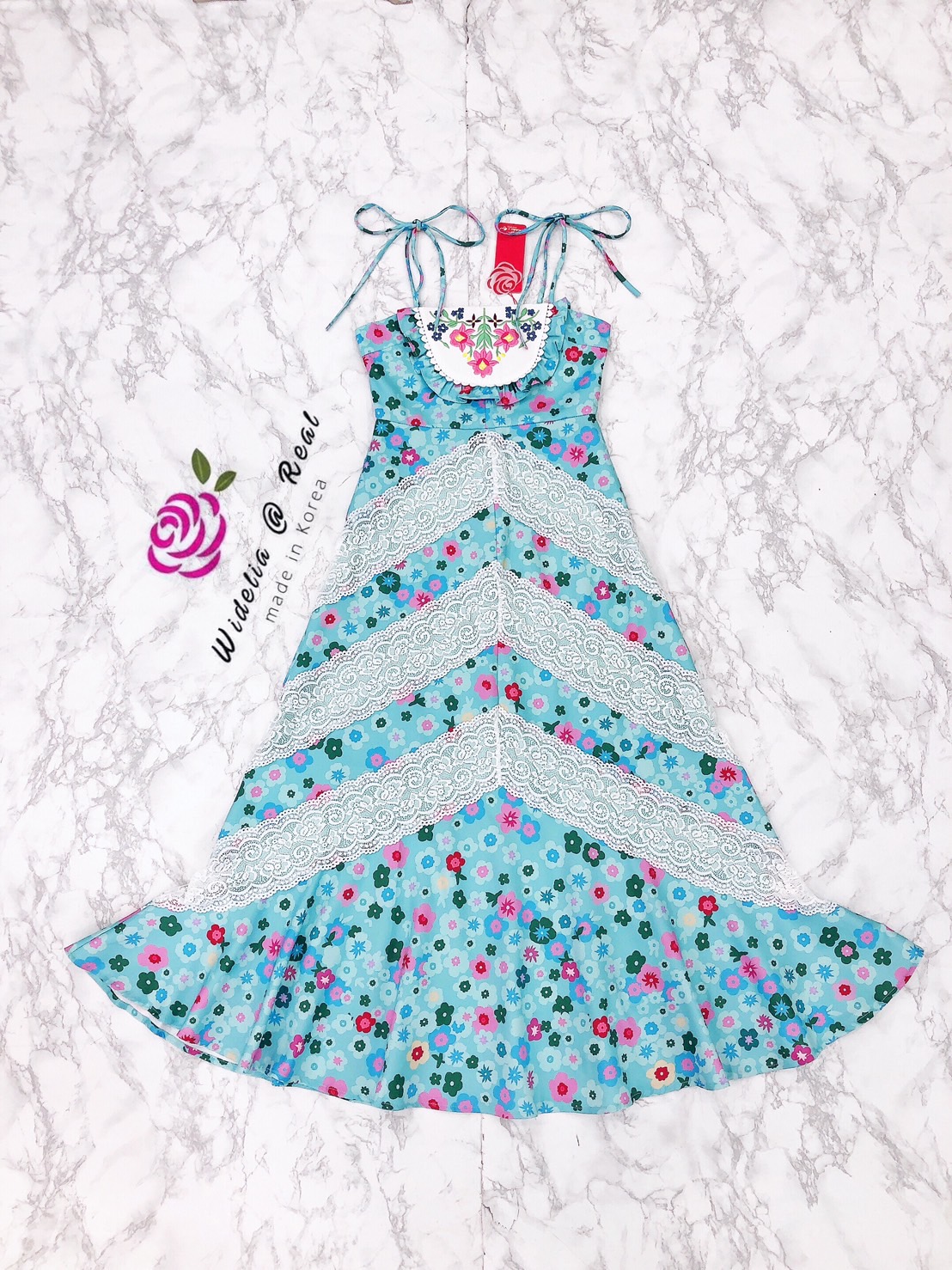 เวินเทจ Maxi dress แม็กซี่เดรสตัวยาวสายเดี่ยวแสนสวย