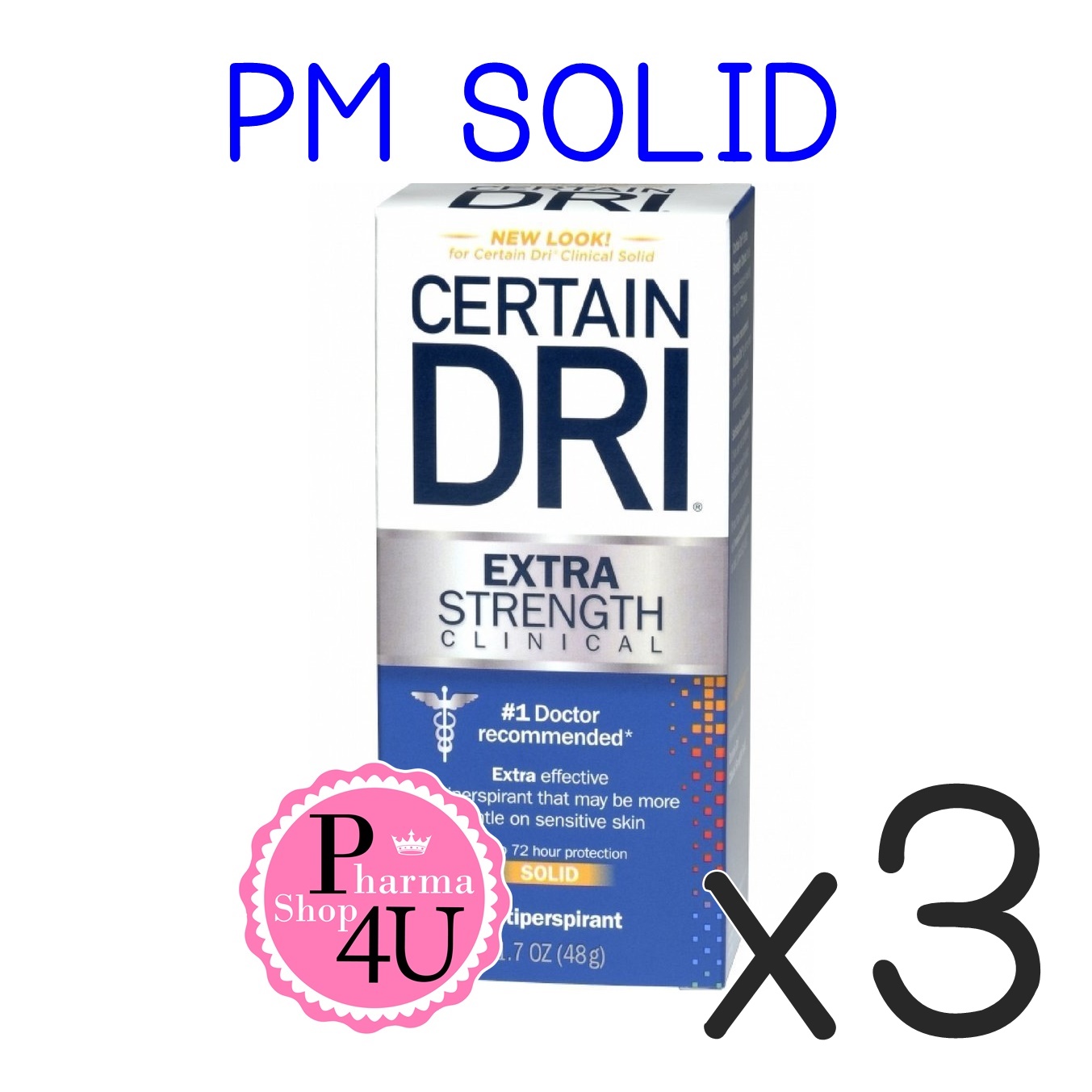 (ซื้อ3 ราคาพิเศษ)(ทาก่อนนอน) (ทาก่อนนอน) CerTain Dri Extra Strength Solid 48 G เซอร์เทนดราย เอฟวรีเดย์ โซลิต #แท่งสติ๊ก