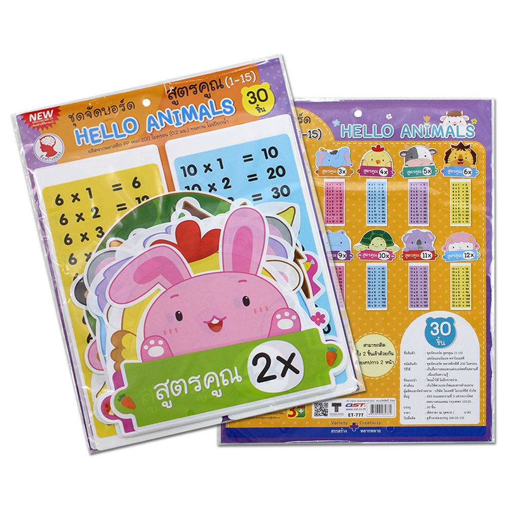 Multiplications Tables 1-15 Display Flashcards ET-777