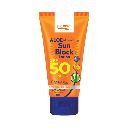 พีโอแคร์ อโล ซันบล็อก โลชั่น SPF50 PA+++ 45 มล. POCARE ALOE SUNBLOCK