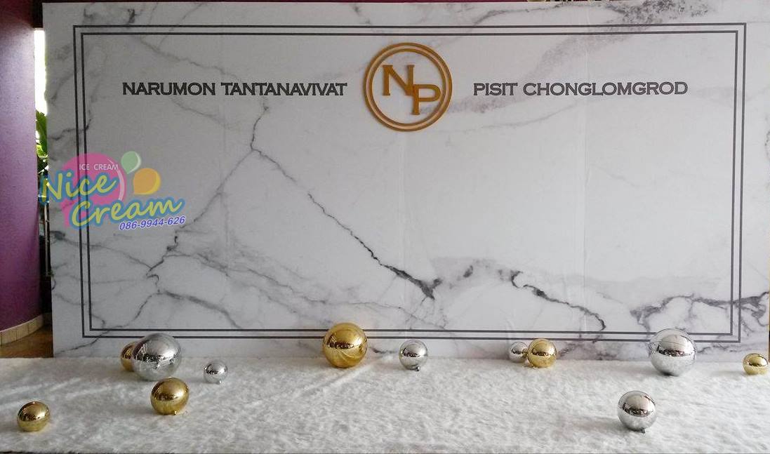 ออกบูธแจกไอศครีม งานแต่งคุณนฤมล & คุณพิสิท @ ร้านบิวริมน้ำ วันที่ 24 ธ.ค. 2559