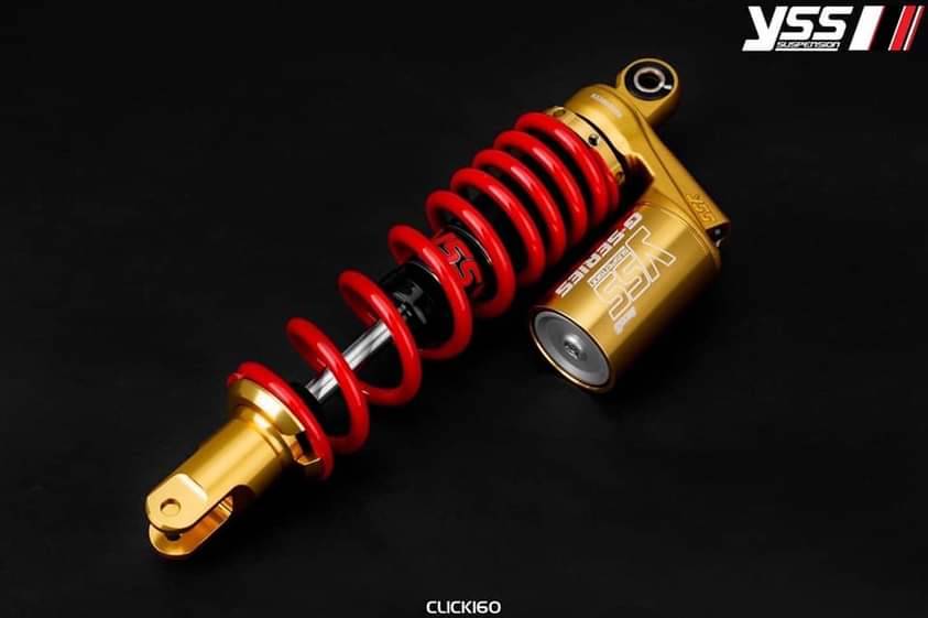 โช็คหลัง YSS GOLD EDITION CLICK160 สปริงแดง-ดำ - STANDARD 340 มม. - LOAD 320 มม.ราคา2400