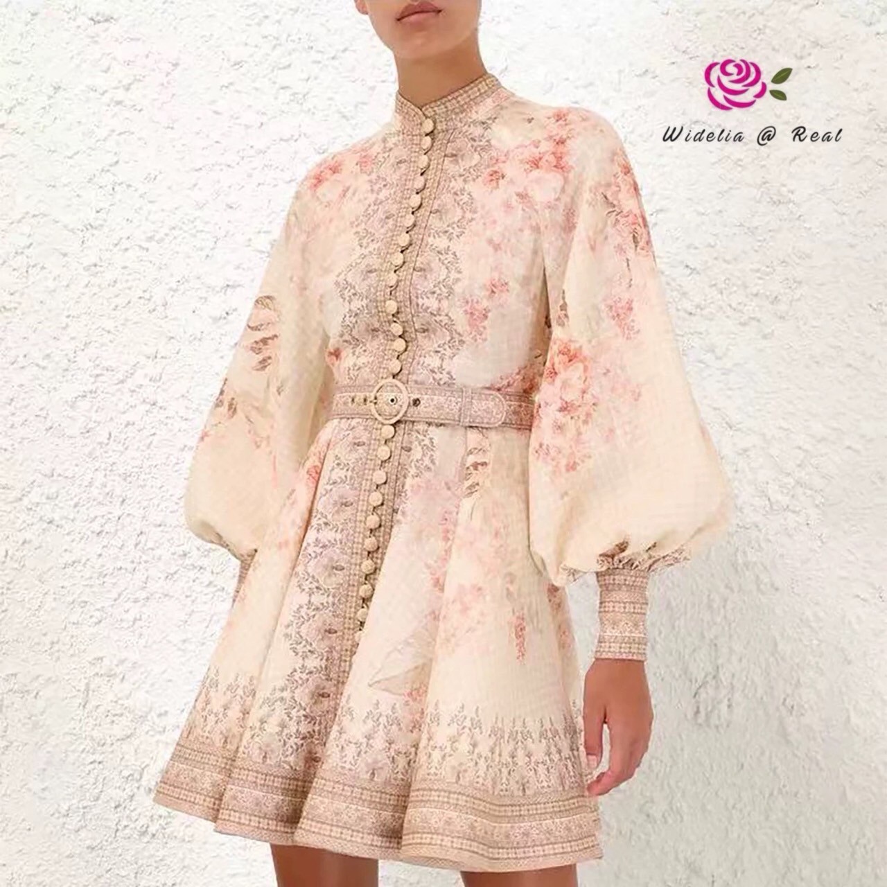 เดรสตัวสั้นงานเก๋ ลุคสาว ลัคชูววววว เนื้อผ้าพิมพ์ลายดอกไม้สวยทั้งตัวชุด
