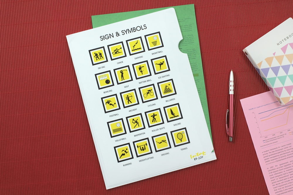 แฟ้มซอง A4 พิมพ์ลาย Sign-Symbols