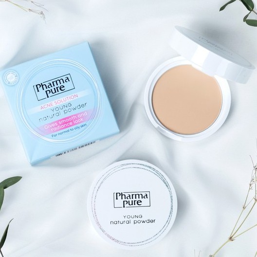 Pharmapure Acne Solution Young Natural Powder แป้งพัฟสำหรับคนเป็นสิว (11.5g)