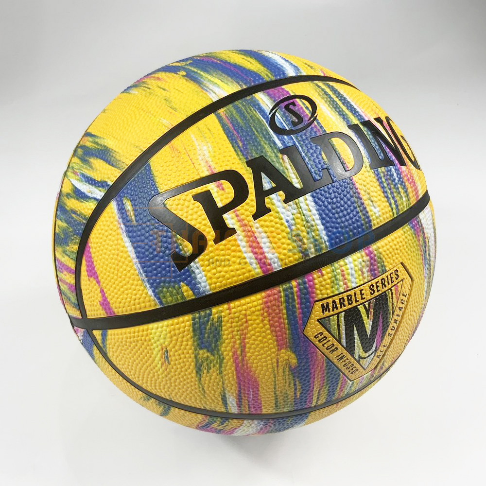 (ของแท้ 100%) บาสเกตบอล ลูกบาส Spalding Marble Series (Yellow) บาสเกตบอลยาง เบอร์7