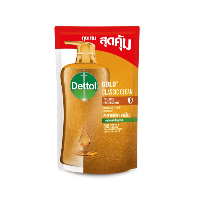 DETTOL เดทตอล เจลอาบน้ำ ครีมอาบน้ำ เดทตอลโกลด์ คลาสสิค 400 มล. (รีฟิล)