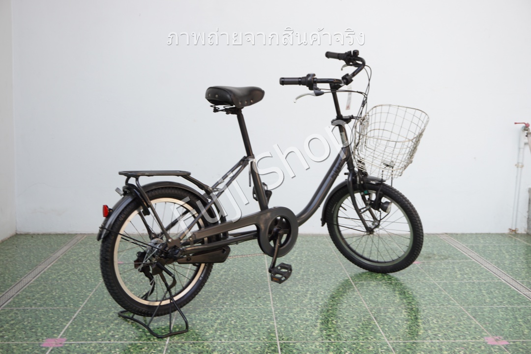 จักรยานแม่บ้าน Cargo ญี่ปุ่น - ล้อ 20x2.125 - เกียร์ดุม 3 สปีด - ไฟหน้าอัตโนมัติ - Bridgestone Bikke 2 - สีเทา [จักรยานมือสอง]