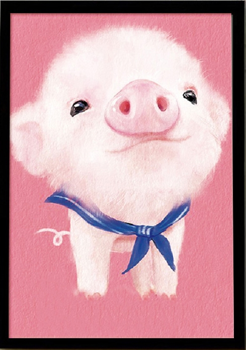 pig-1019 *สินค้าหมด* ชุดปักครอสติช ลายหมูหวาน (งานปักเต็มลาย ไม่มีเดินเส้น) ขนาด 33*43 ซม.ผ้าครอสติช 11CTพิมพ์ลายปักเต็มลายผ้า ไหมคอตตอน 11 สี ผังลาย เข็ม