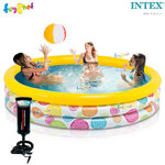 Intex ส่งฟรี สระน้ำ เป่าลม คูล ด็อทส์ 1.47x0.33 ม. ลายพลุไฟ รุ่น 58439 + ที่สูบลมดับเบิ้ล ควิ๊กวัน