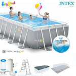 Intex Rect.Prism Frame Pool Set 4.88x2.44x1.07 m w/Cartridge Filter Pump-Ladder-Pool Cover-Ground Cloth no.26792