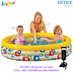 Intex ส่งฟรี สระน้ำ เป่าลม ไวด์จีโอเม็ททรี่ (ลายสี่เหลี่ยม) 1.68x0.41 ม. รุ่น 58449 + ที่สูบลมดับเบิ้ล ควิ๊ก วัน