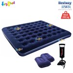 Bestway Pavillo Airbed 6 ft. (King) 203x183x22 Cm. No.67004 + 2 Pillows & INTEX DQI Air Pump